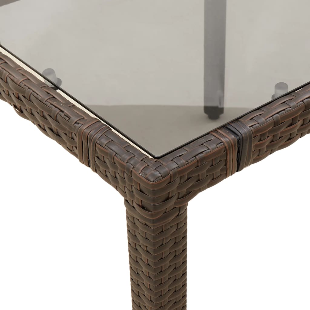 Tavolo Giardino Piano In Polyrattan Marrone