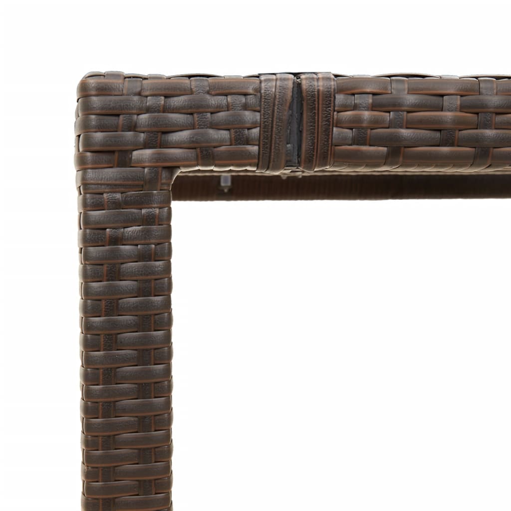 Tavolo Giardino Piano In Polyrattan Marrone