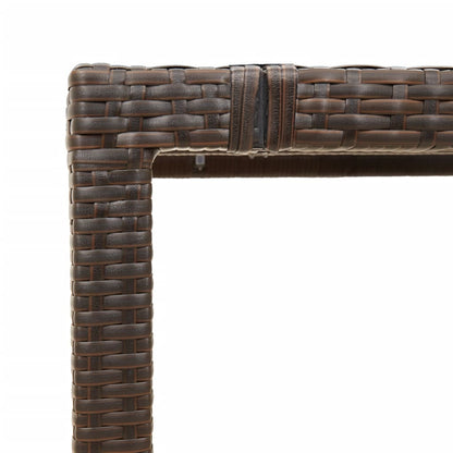 Tavolo Giardino Piano In Polyrattan Marrone