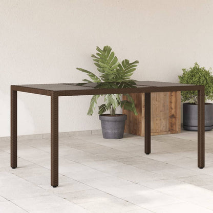 Tavolo Giardino Piano In Polyrattan Marrone