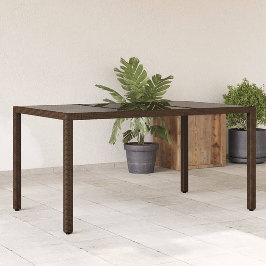 Tavolo Giardino Piano In Polyrattan Marrone