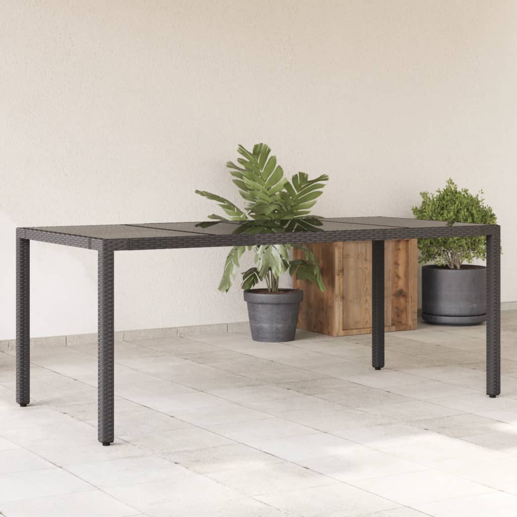 Tavolo Da Giardino Piano In Polyrattan Nero