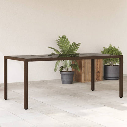 Tavolo Giardino Piano In Polyrattan Marrone