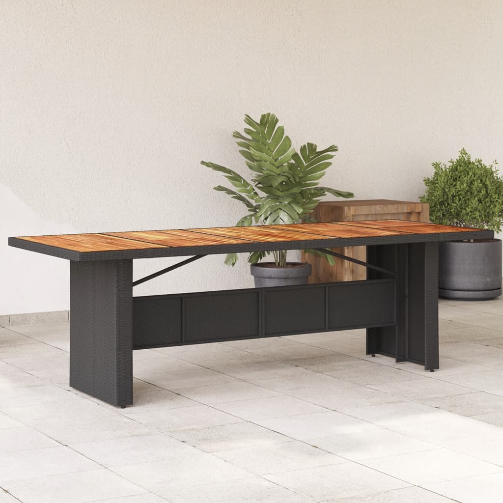 Tavolo Da Giardino Piano In Polyrattan Nero