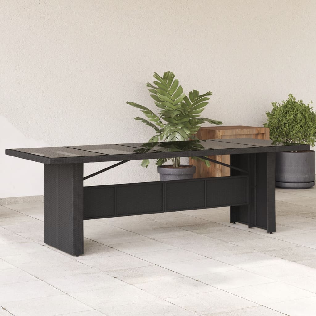 Tavolo Da Giardino Piano In Polyrattan Nero