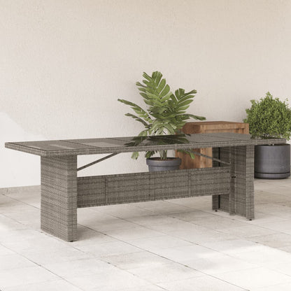 Tavolo Giardino Piano Legno Polyrattan E Massello Acacia Grigio
