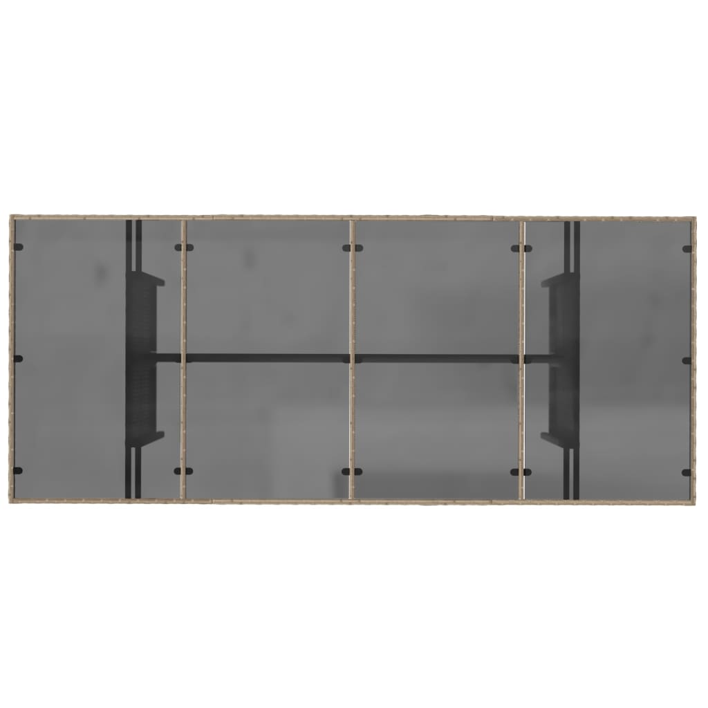 Tavolo Da Giardino Piano In 190X80X75 Cm Polyrattan