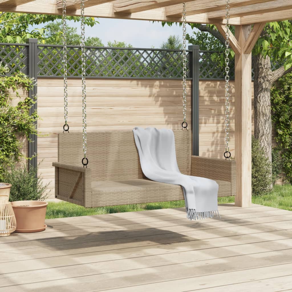 Panchina A Dondolo 119X56X48 Cm In Polyrattan