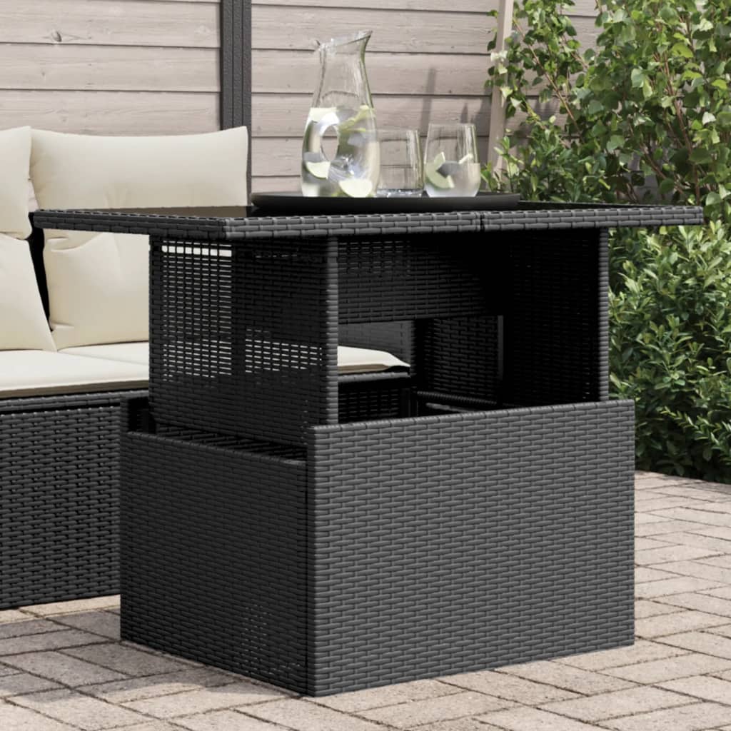 Tavolo Da Giardino 100X55X73 Cm Polyrattan E Acacia