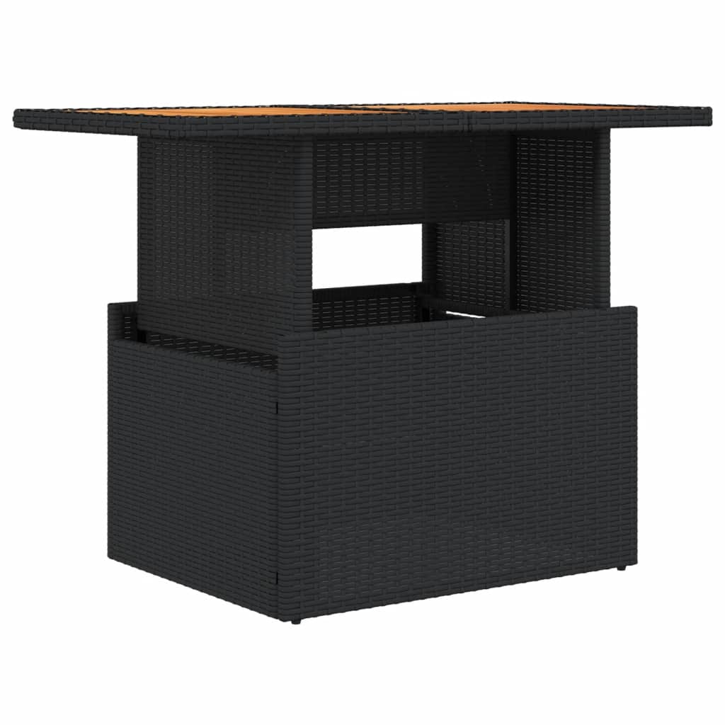 Tavolo Da Giardino 100X55X73 Cm Polyrattan E Acacia