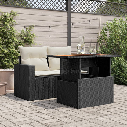 Tavolo Da Giardino 100X55X73 Cm Polyrattan E Acacia