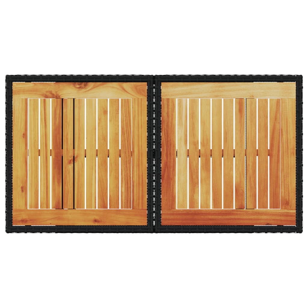 Tavolo Da Giardino 100X55X73 Cm Polyrattan E Acacia