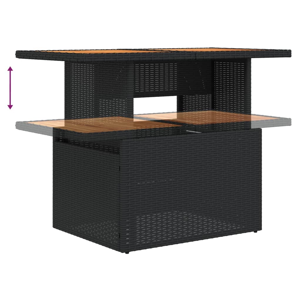 Tavolo Da Giardino 100X55X73 Cm Polyrattan E Acacia