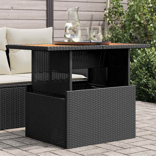 Tavolo Da Giardino 100X55X73 Cm Polyrattan E Acacia