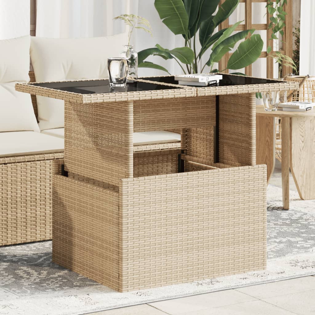 Tavolo Da Giardino 100X55X73 Cm Polyrattan E Acacia