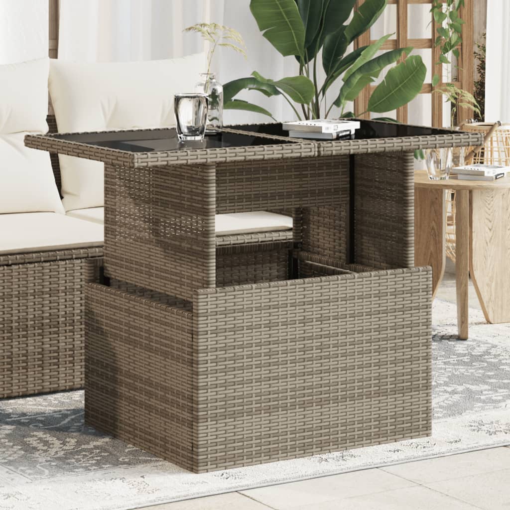 Tavolo Da Giardino 100X55X73 Cm Polyrattan E Acacia