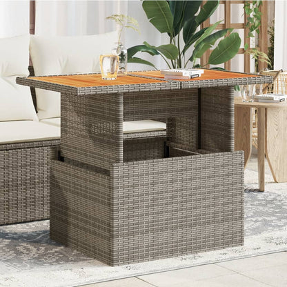 Tavolo Da Giardino 100X55X73 Cm Polyrattan E Acacia