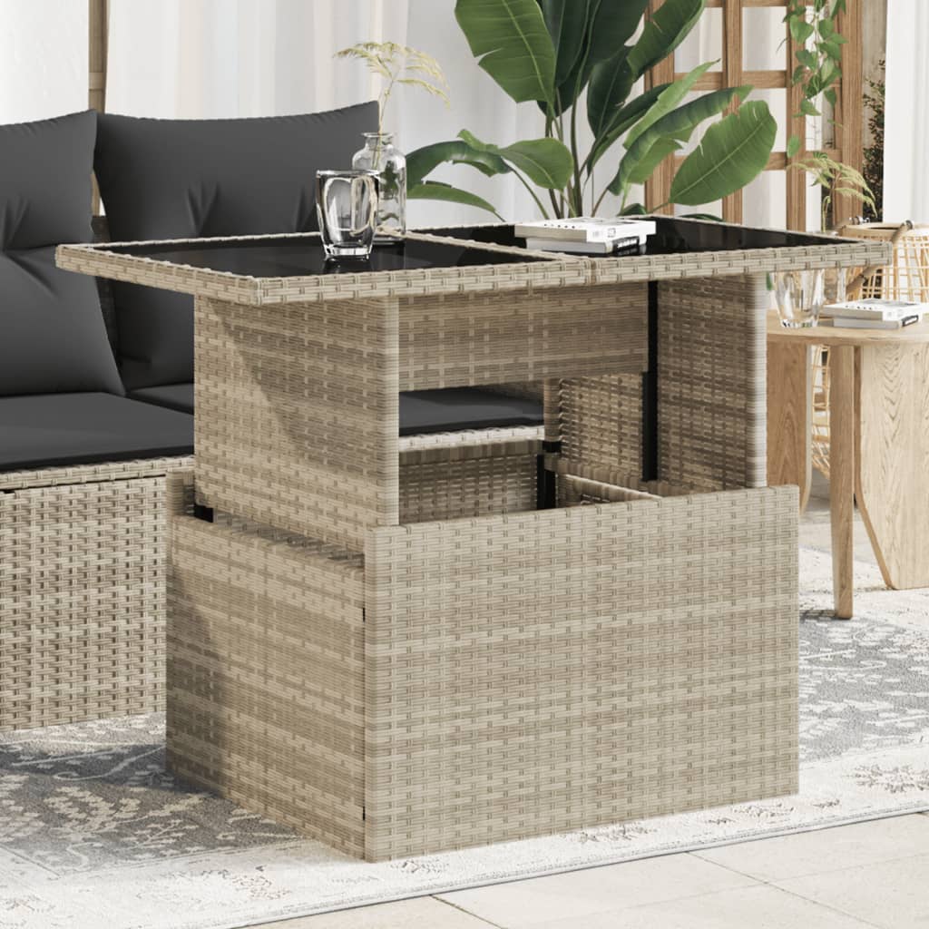 Tavolo Da Giardino 100X55X73 Cm Polyrattan E Acacia