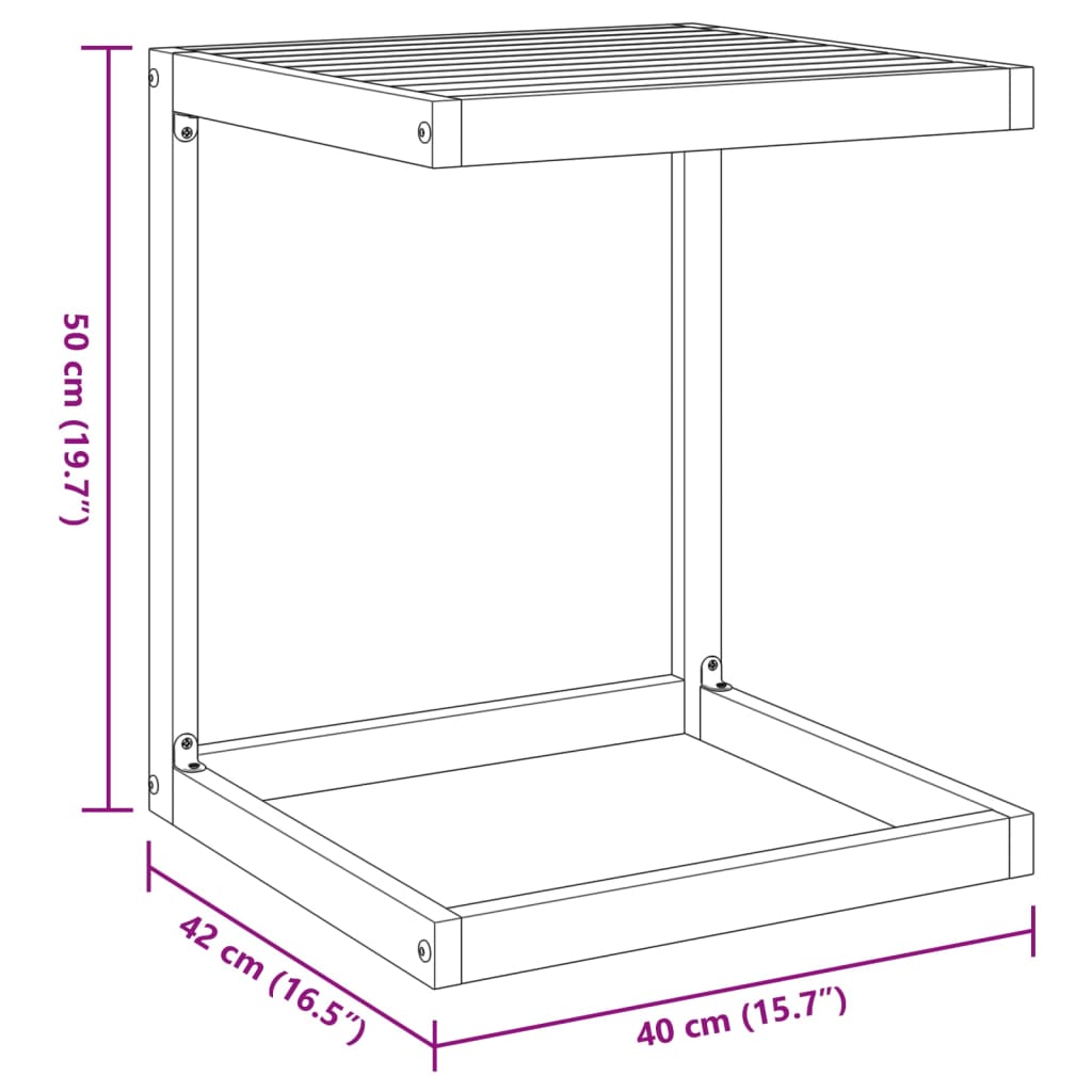 Tavolo A C 42X40X50 Cm In Legno Massello Di Acacia