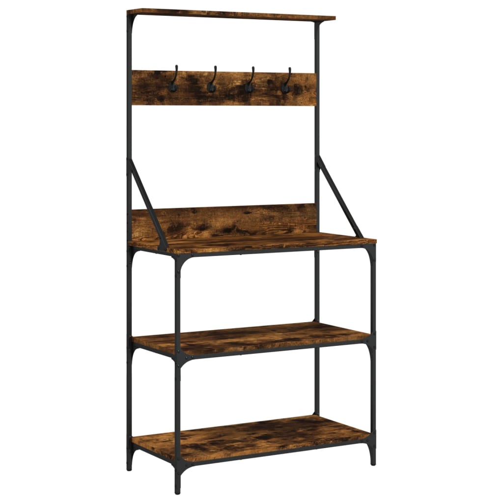 Scaffale Cucina Ganci 4 Ripiani Legno Multistrato