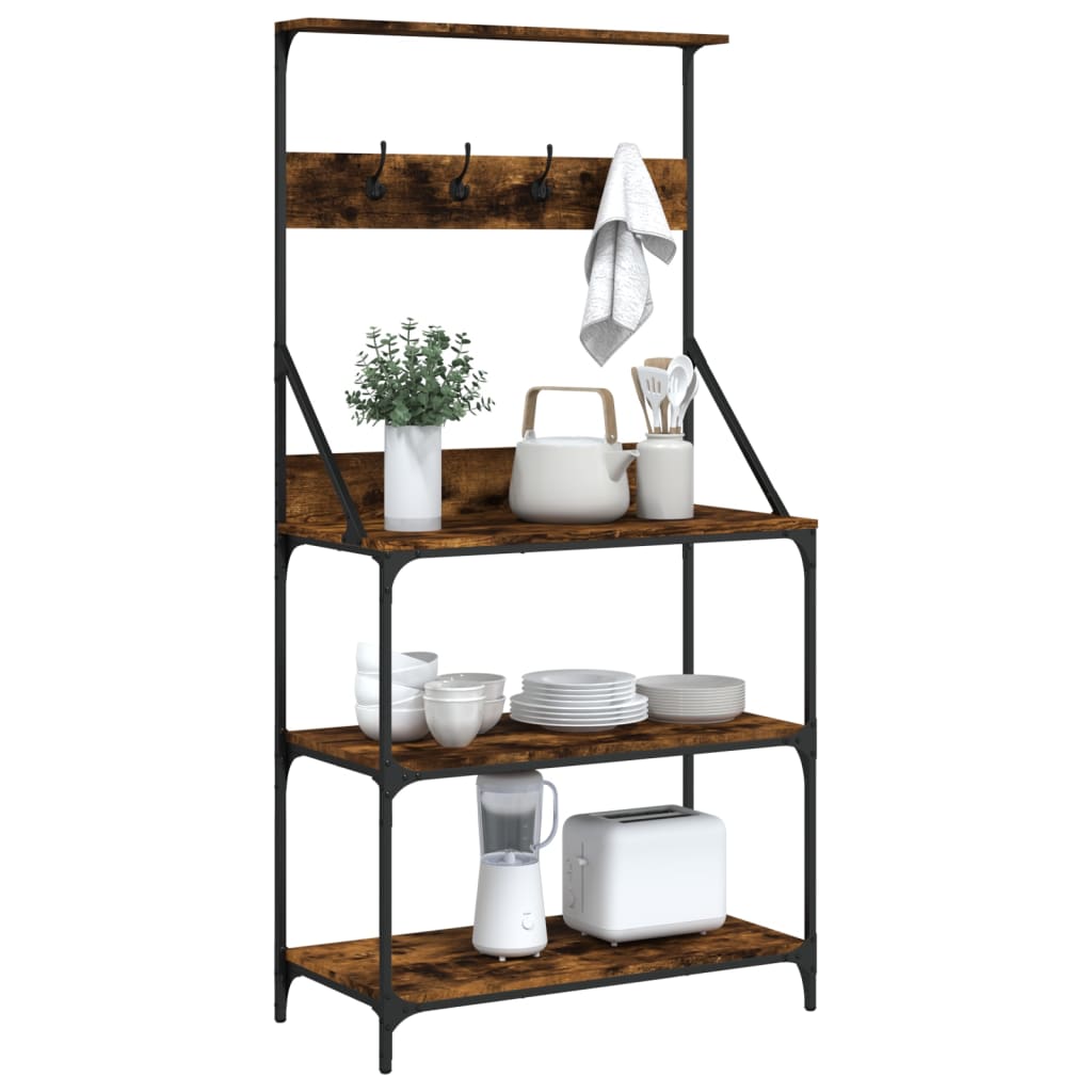 Scaffale Cucina Ganci 4 Ripiani Legno Multistrato