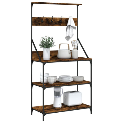 Scaffale Cucina Ganci 4 Ripiani Legno Multistrato