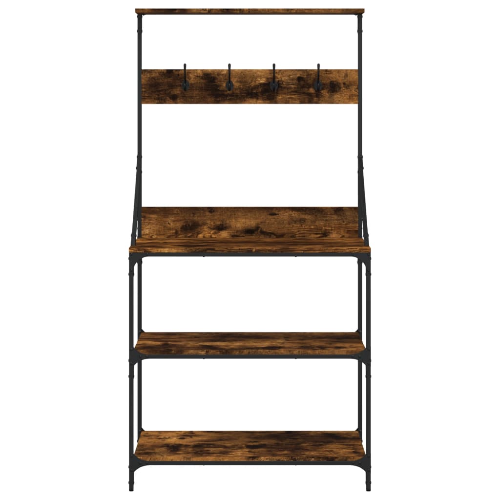 Scaffale Cucina Ganci 4 Ripiani Legno Multistrato