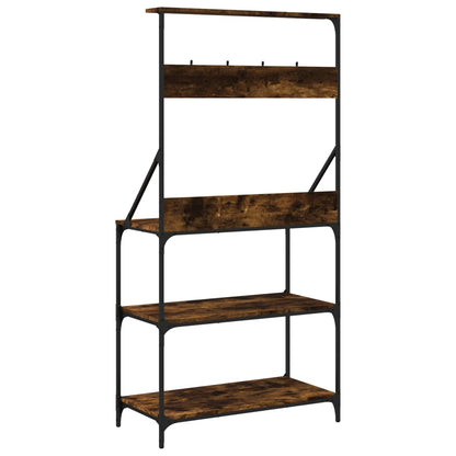 Scaffale Cucina Ganci 4 Ripiani Legno Multistrato