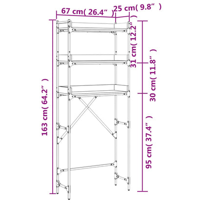 Scaffale Per Lavatrice 67X25X163 Cm Multistrato