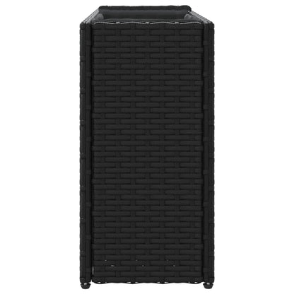 Fioriere Da Giardino Con 2 Vasi Nere 90X20X40 Cm In Polyrattan