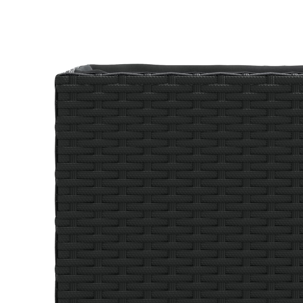 Fioriere Da Giardino Con 2 Vasi Nere 90X20X40 Cm In Polyrattan