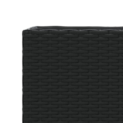 Fioriere Da Giardino Con 2 Vasi Nere 90X20X40 Cm In Polyrattan