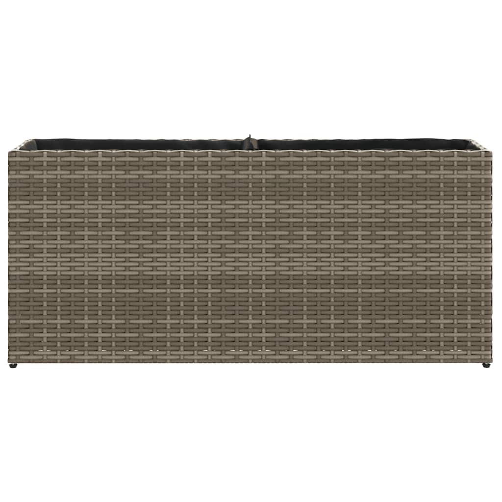 Fioriere Da Giardino Con 2 Vasi Grigie 90X20X40Cm In Polyrattan