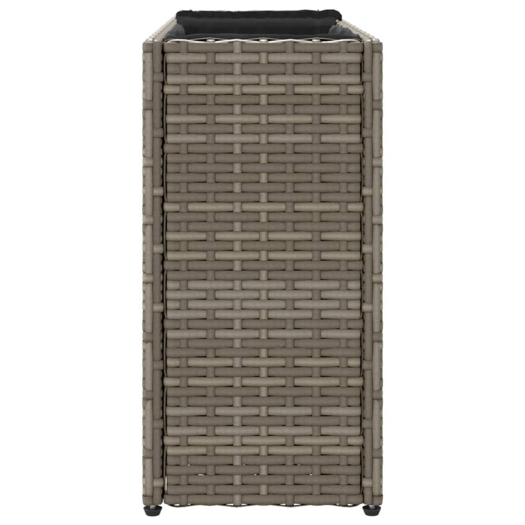Fioriere Da Giardino Con 2 Vasi Grigie 90X20X40Cm In Polyrattan