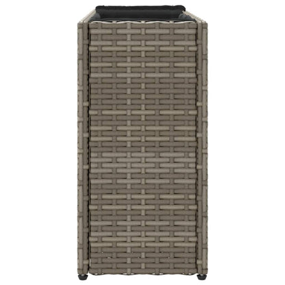 Fioriere Da Giardino Con 2 Vasi Grigie 90X20X40Cm In Polyrattan