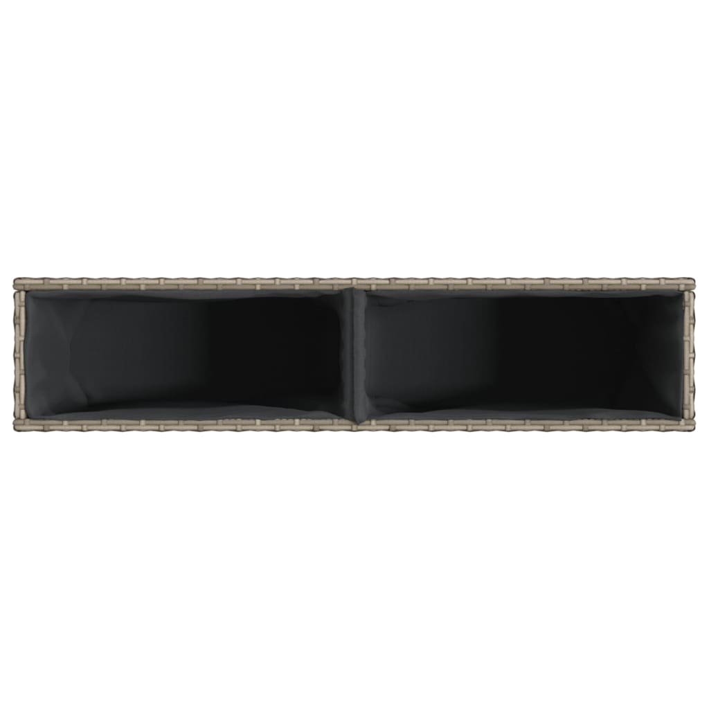 Fioriere Da Giardino Con 2 Vasi Grigie 90X20X40Cm In Polyrattan