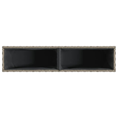 Fioriere Da Giardino Con 2 Vasi Grigie 90X20X40Cm In Polyrattan