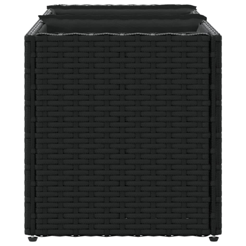 Fioriere Da Giardino Con 3 Vasi Nere In Polyrattan