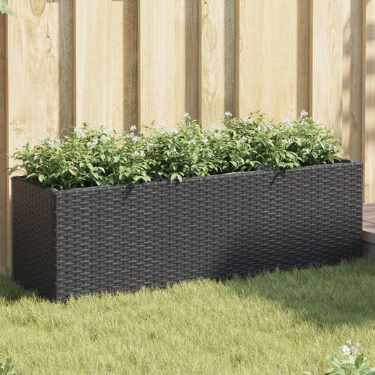 Fioriere Da Giardino Con 3 Vasi Nere In Polyrattan