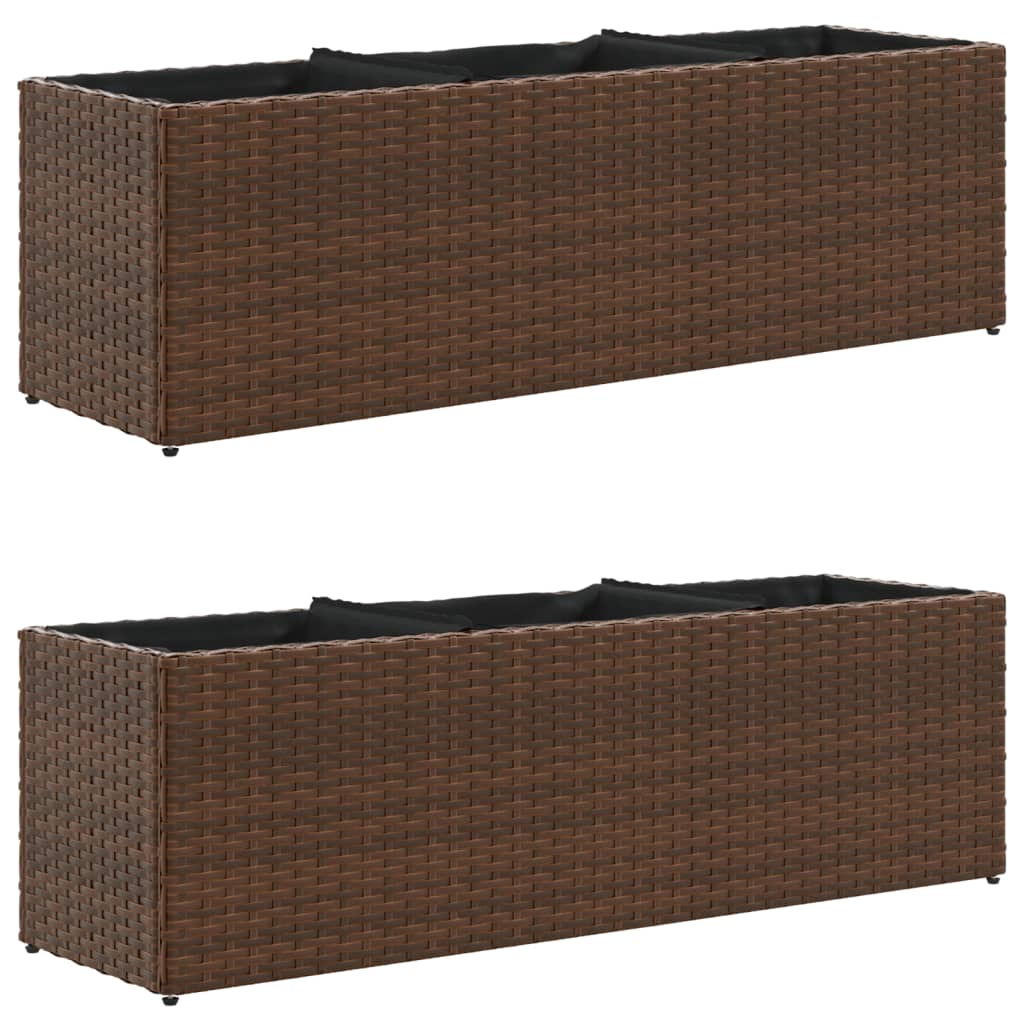 Fioriere Da Giardino Con 3 Vasi Polyrattan