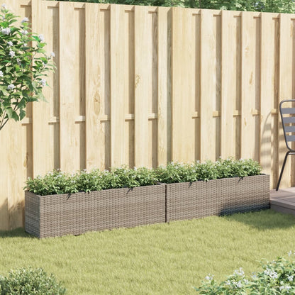 Fioriere Da Giardino Con 3 Vasi Grigie Polyrattan