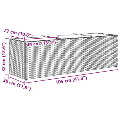 Fioriere Da Giardino Con 3 Vasi Grigie Polyrattan