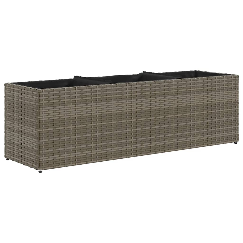 Fioriere Da Giardino Con 3 Vasi Grigie Polyrattan