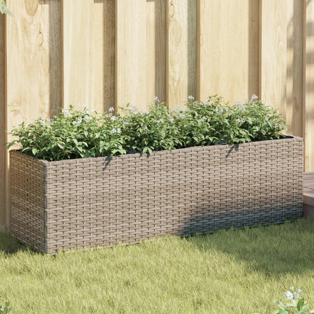 Fioriere Da Giardino Con 3 Vasi Grigie Polyrattan
