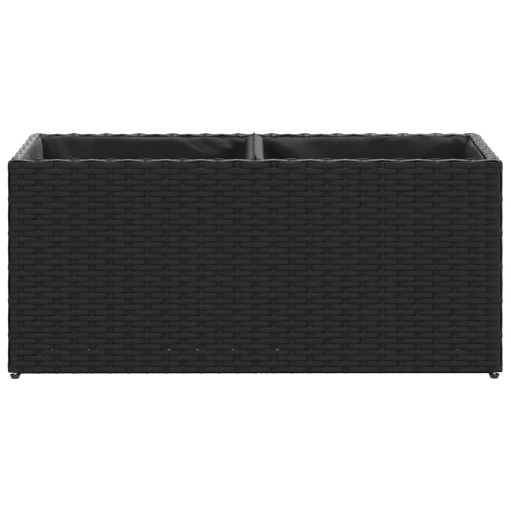 Fioriere Da Giardino Con 2 Vasi Nere In Polyrattan
