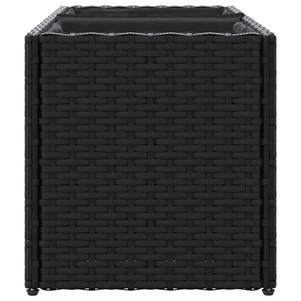 Fioriere Da Giardino Con 2 Vasi Nere In Polyrattan
