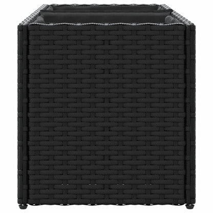 Fioriere Da Giardino Con 2 Vasi Nere In Polyrattan