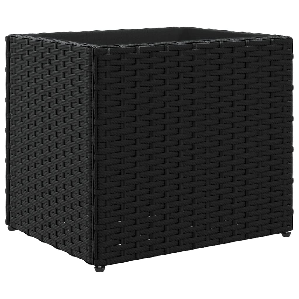 Fioriere Da Giardino 2 Pz Nere In Polyrattan