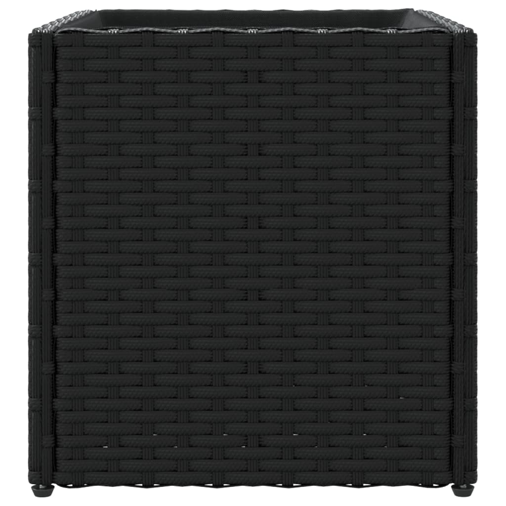 Fioriere Da Giardino 2 Pz Nere In Polyrattan