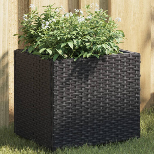Fioriere Da Giardino 2 Pz Nere In Polyrattan